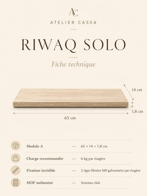 RIWAQ SOLO — Étagère flottante Sonoma